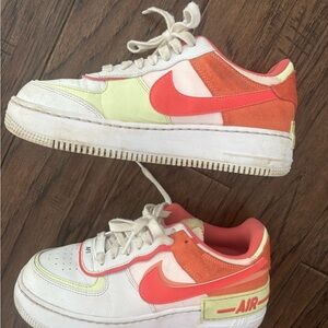 Nike Air Force 1 Shoes - Orange and White